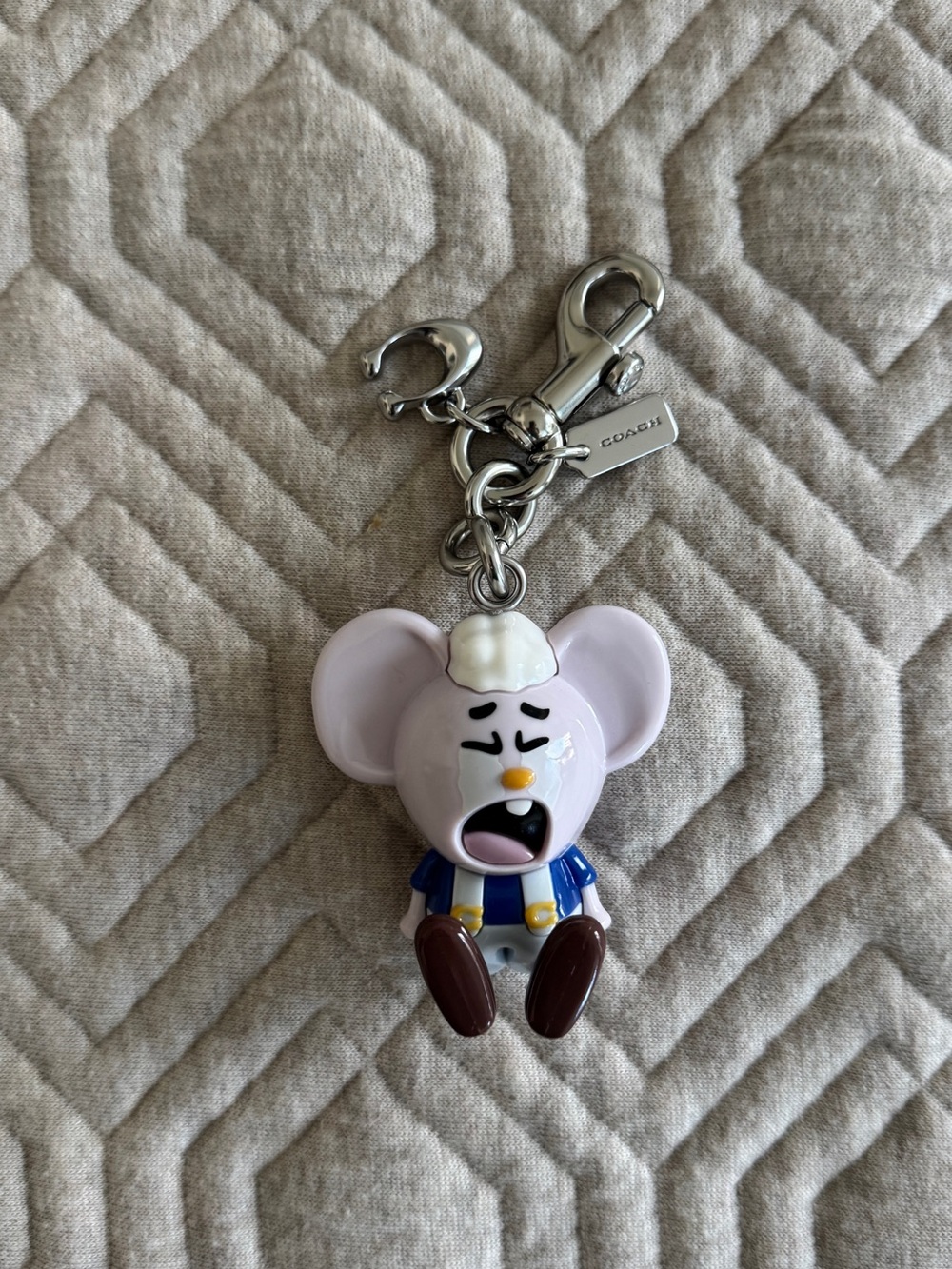 Coach x Brain Dead Kachi Vinyl Mouse Bag Charm in Silver